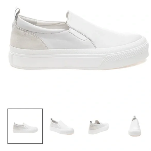 J Slides GIA, White Leather Shoes, J Slides Slip Ons Size 10 NWOT - Picture 3 of 16